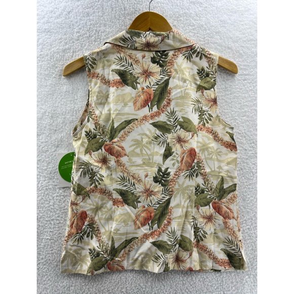 Liz Golf By Liz Claiborne Womens Button Front Shirt Multicolor Hawaiian S New - Picture 2 of 6